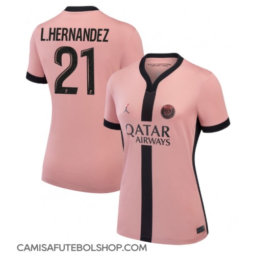 Camisa de time de futebol Paris Saint-Germain Lucas Hernandez #21 Replicas 3º Equipamento Feminina 2024-25 Manga Curta